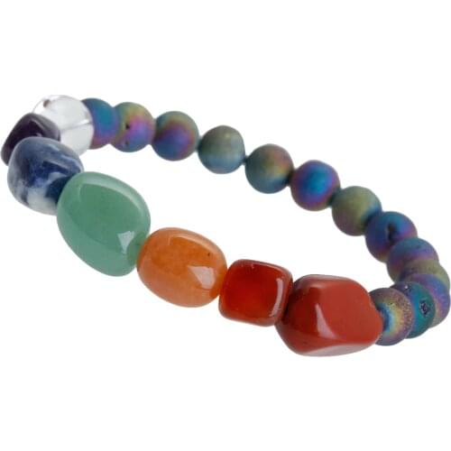 Irregular Crystal Stone Beads Bracelet Crystal 7 Chakra Stone Bracelet Carnelian Charms For Bracelets Women Jewelry