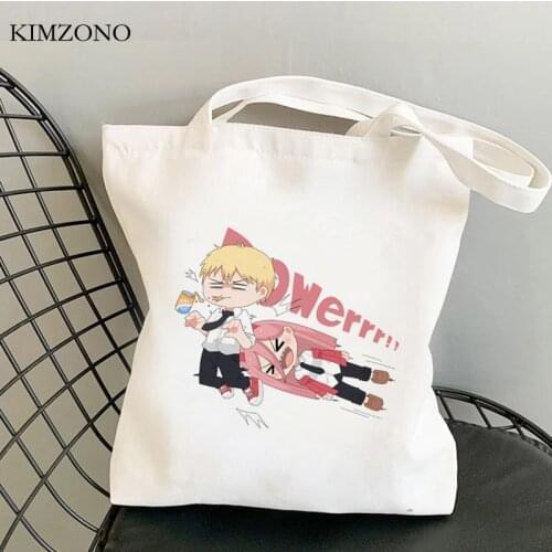 Chainsaw Man shopping bag grocery shopping cotton bolso eco handbag bag boodschappentas net tote bolsa compra custom