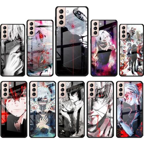 Anime Tokyo Ghoul for Samsung Galaxy S21 Ultra Plus A72 A52 4G 5G M51 M31 M21 Luxury Tempered Glass Phone Case Cover
