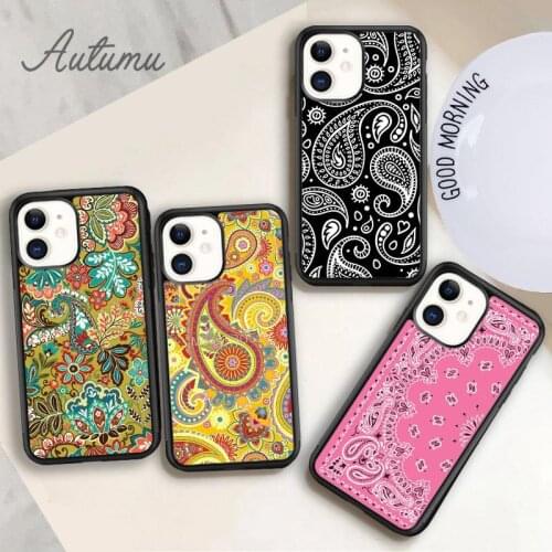 Bandana flower Phone Case for iPhone 11 12 Pro Max mini X XR XS SE 2020 5 6S 7 8 Plus Samsung Galaxy S8 S9 S10 Cover shell