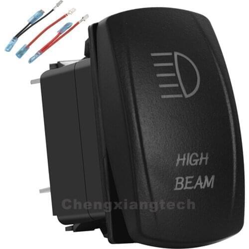 High Beam Up Blue & Red Led Rocker Switch ARB Carling 5P SPST ON/OFF 12v/24v +Jumper Wires Set Car Boat Truck Waterproof