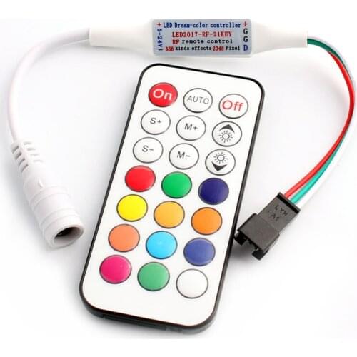 WS2812B WS2811 LED Dimmer RGB Controller Remote Strip 21 Keys RF Ws2812 RGB Light WS2811 WS2812B Led RGB Controller Remoter