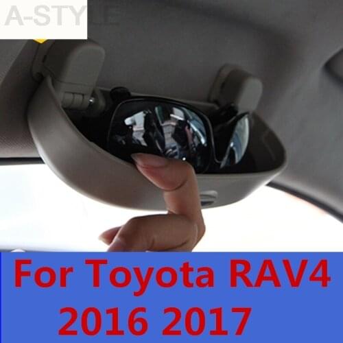 For Toyota RAV4 RAV 4 2016 2017 Car Sunglasses Glasses Storage Case Box Holder Sunglass Case Box Holder Sunglasses Visor Clip