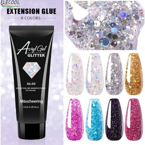 ELECOOL Nail Art Gel Nail Polish Glitter Paint Hybrid Varnishes Shiny Top Base Coat For Nails Set Semi Permanent For Manicure