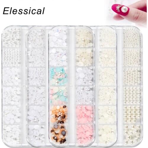 Жемчуга для дизайна ногтей ELESSICAL China At AliExpress