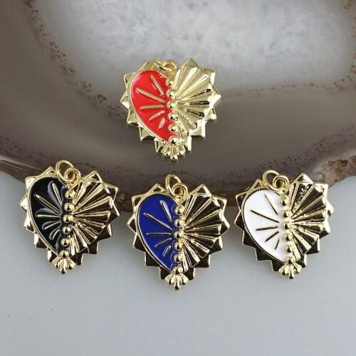17mm 20pcs/lot High quality enamel pendant,colorful heart shape enamel charm jewelry,bracelet/necklace component wholesale