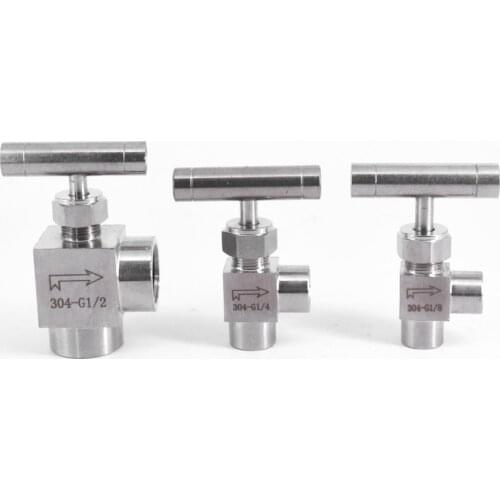 1/8" 1/4" 3/8" 1/2" BSP Female Angle Needle Valve Crane 915 PSI 304 Stainless Flow Control With One-Shape Handle
