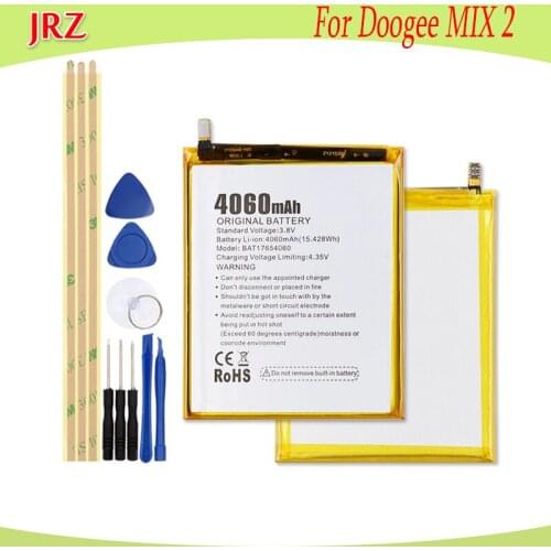 JRZ 3.8V 4060mAh battery For Doogee MIX 2 phone High quality Replacement Batteries Bateria+tools