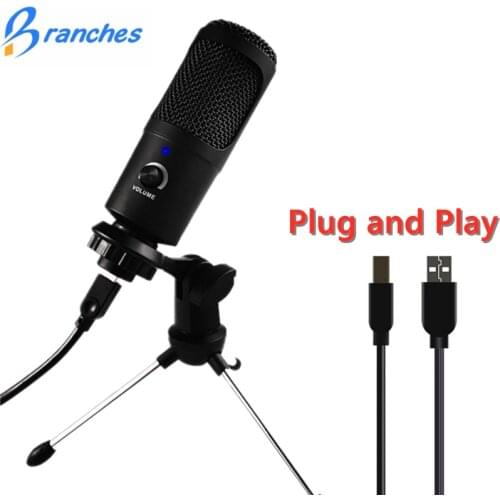 Recording USB Condenser Microphone Professional Studio Microphones For PC Computer Laptop Voice Podcasting For Youtobe Mic Stand