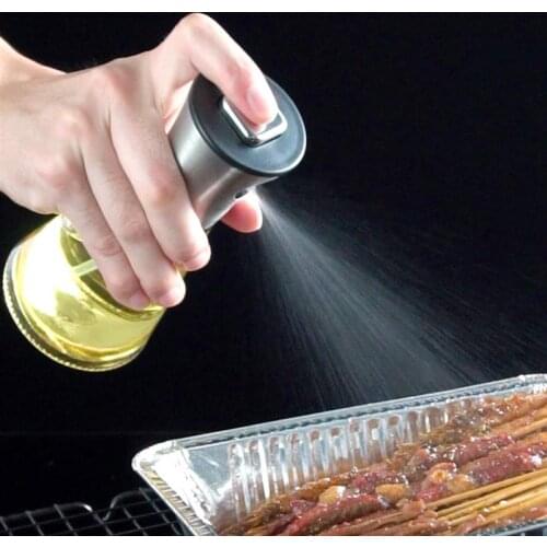 Olive Oil Sprayer For BBQ Frying Salad Baking Stainless Steel Sprayers Glass Bottle Home Cooking Spray Dispenser Kitchen Tools