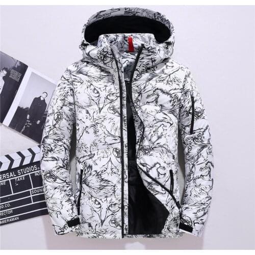 Winter Warm White Duck Down Jacket Men Outwear Camouflage Thicken Parkas Hooded Coat Casual Windbreaker Jackets Doudoune Homme