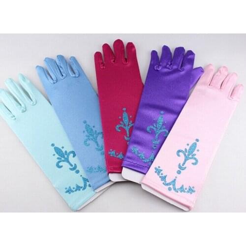 Princess Cosplay gloves children girl cartoon print gloves Festive Party performance costume Cos props long gloves party gift