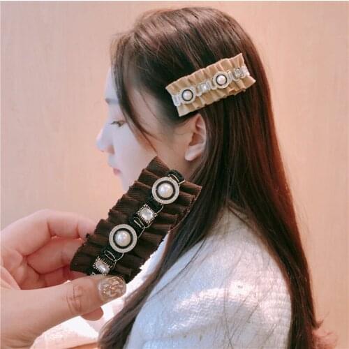 Fashion cute bow Hair Barrette Hair Clip Hairpin Girls rhinestone autumn winter Hair Accessories Women Headdress Wholesale