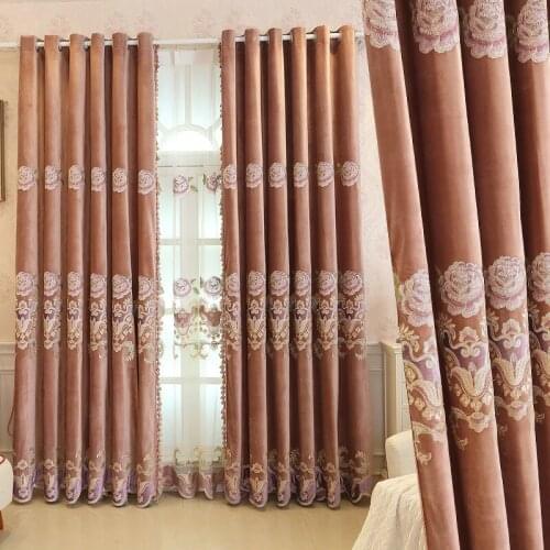 New Curtain Embroidered Flannel Floor-to-ceiling Window Shading Finished Product Curtains for Living Dining Room Bedroom