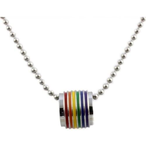 2019 Men Collares Collier Maxi Necklace New Rainbow Gay Pride Victory Stainless Steel/ Lesbian High Quality She Town Pendants