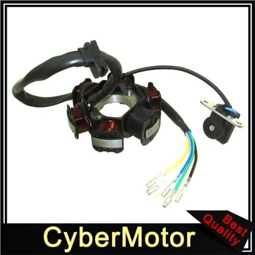 Engine Half Phase Magneto Stator Coil For 50cc 110cc 125cc Electric Start Pit Dirt Bike ATV Quad Go Kart