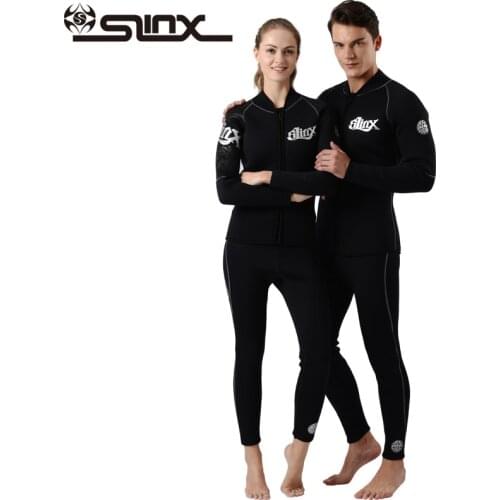 Slinx Unisex 3/5mm Neoprene Jacket Fleece Lining Wetsuit Kite Surfing Windsurfing Swimwear Boating Scuba Keep warm Diving Suit