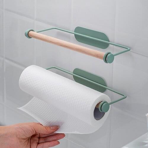 Bathroom Towel Storage Rack Toilet Punch-free Towel Storage Rack Wall Mount Bathroom Kitchen Wipe Rag Hanging Paper Tissue Shelf
