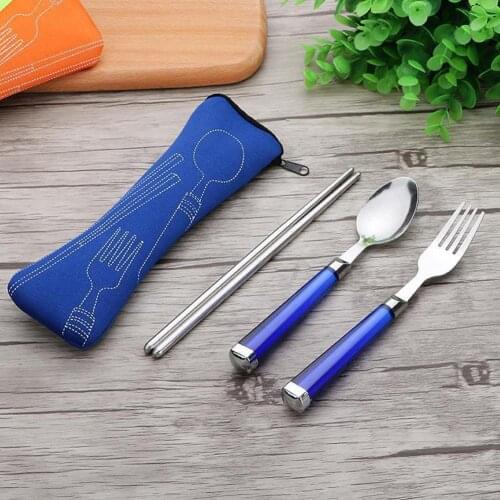New PortableTableware Zipper Bag Outdoor Travel Camping Recyclable Cutlery Pouch Cutlery Bag Storage Supplies