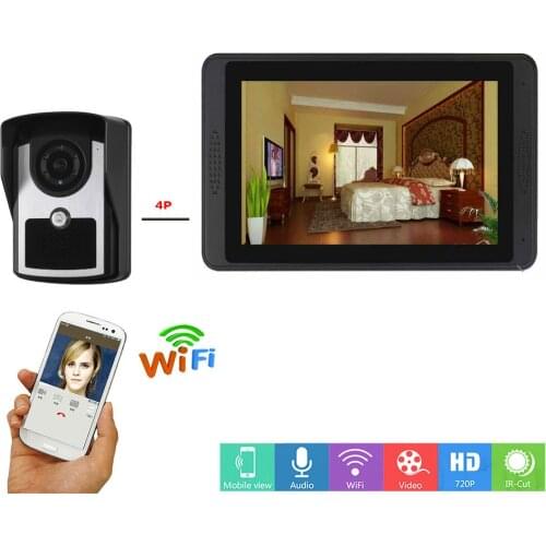 SmartYIBA 7"Smart WiFi Video Doorbell Camera APP Phone Visual Intercom Call kit Door Bell Wireless Wired Home Security Doorphone