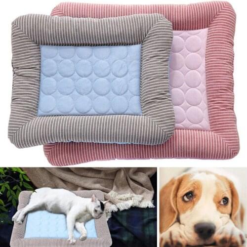 Pet Blanket Breathable Puppy Cushion Kitten Washable Sofa Floor Mat Pets Large Size Ice Silk Cool Bed Cooling Mat for Dogs Cat