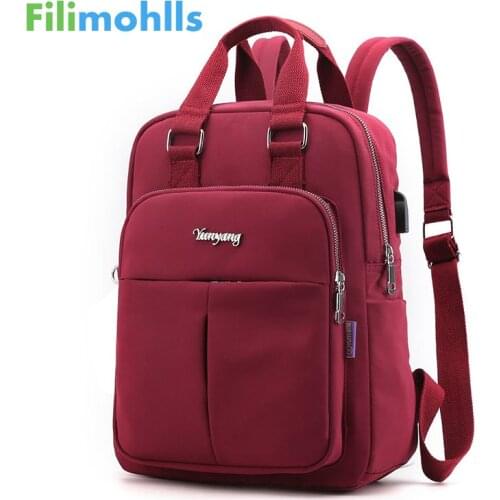 High Quality Solid Ladies Backpacks Large Capacity Multi-pocket Women Backpack Fashion Brand School Bag For Teeanger Girls S2048