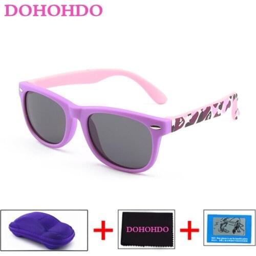 DOHOHDO Flexible Silicone Children Sunglasses Polarized Kids Baby Safety Sun Glasses Oculos De Sol UV400 Eyewear Shades Infant