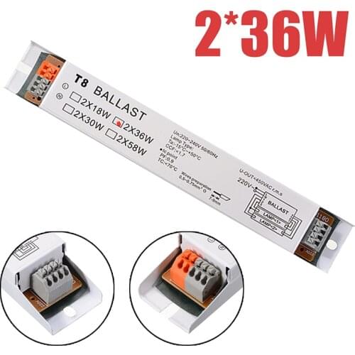 1pc T8 Electronic Ballast 2*36W Fluorescent Lamp Electronic Ballast 50/60Hz Electrical Lighting Accessories Energy Saving