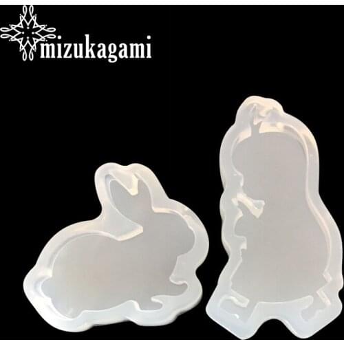 1pcs UV Resin Jewelry Liquid Silicone Mold Cartoon Gril And Rabbit Resin Molds For DIY Intersperse Decorate Making Toys Molds