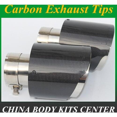 1PC Exhaust Tip Outlet 114mm New Model Multi Size Top Quality Ak Car Glossy Carbon Fiber Exhaust Pipes