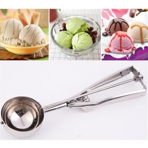 100pcs Premium Stainless Steel Ice Cream Baller Ice Cream Scoop Scoops Fruit Melon Spoon Digging Cookie Dough Scooper SN1204