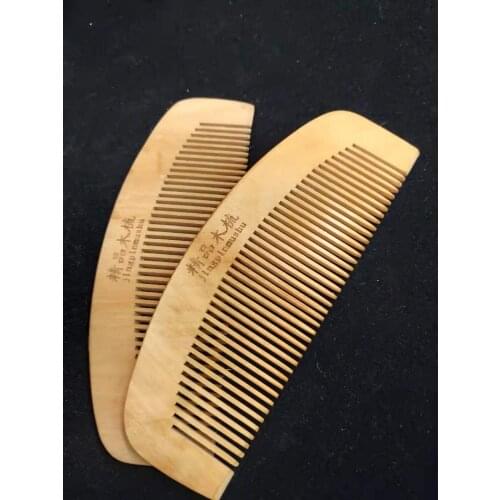 2PIC Peach wood comb put electrostatic hair loss massage comb