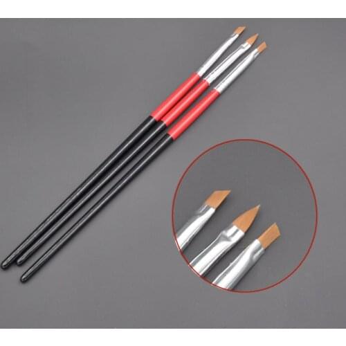 3pcs/Set Plastic Nail Art Brush Pen Acrylic Handle For Carving Powder Gel Liquid Brushes Line Drawing Nail Brush Tools