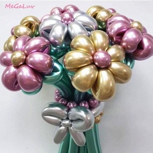 30 pcs/set Long Magic Modeling Metallic Latex Balloons Twisting Strip Ball Wedding Birthday Party Decor Animals Globos Supplies
