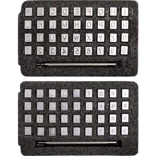 36pcs/set English Letter Alphabet Numbers Stamping Punch Set Metal Leather Tool Leather Craft Alphabet Stamps Engraving Tool Set