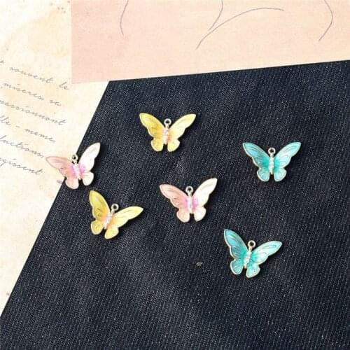 5Pcs 26*18MM Alloy Multicolor Trendy Butterfly Pendant Charms For DIY Making Earrins Necklace Jewelry Accessories New Fashion
