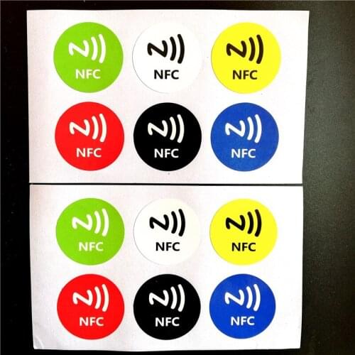 6Pcs Anti Metal RFID adhesive label sticker Universal Lable NFC Stickers All NFC Phones llavero Token Metallic free shipping