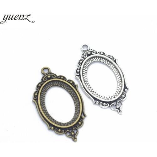 8 pcs Antique Bronze Charms hollow metal Cabochon pendant DIY Jewelry Making 14116