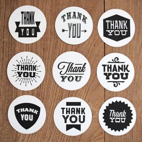 90pcs Thank You round Paper Stickers Sealing Craft Wedding Favours Letters Card Gifts