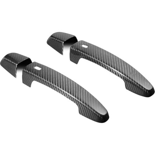 Addon Carbon Fiber Door Handle Knob Cover Trim fit For Chevrolet Camaro 2016-2019