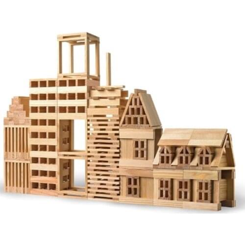 Fagus Wood 100 pcs Intelligent Logic and Strategie Game Home City Wood Lego Wood Robot