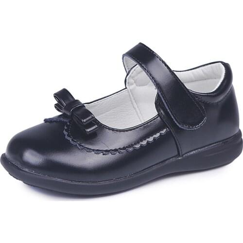 Children School Shoes New Girls Princess Shoes Mary Jane Dress Flat Shoes for Girl Leather Kids Party Wedding Shoes Black/White