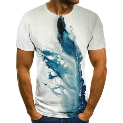 Summer casual mens T-shirt 3D shirt fashion breathable casual short style new round neck shirt daily streetwear