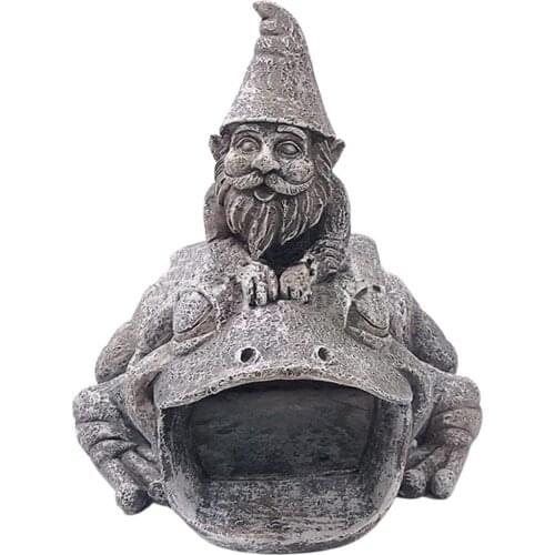 Gnome Frog Downspout Diverter, Gutter Extension Splash Block Garden Statue Decoration
