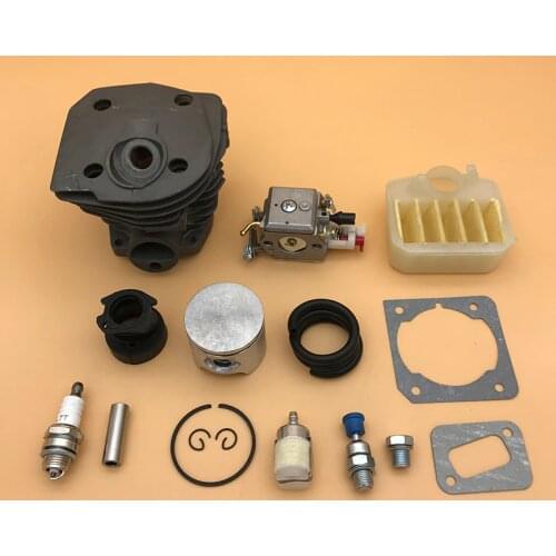 44mm Nikasil Cylinder Piston Air Fikter Carburetor Gasket Kit For HUSQVARNA 350 351 353 346 XP 346XP Chainsaw Engine Motor Parts