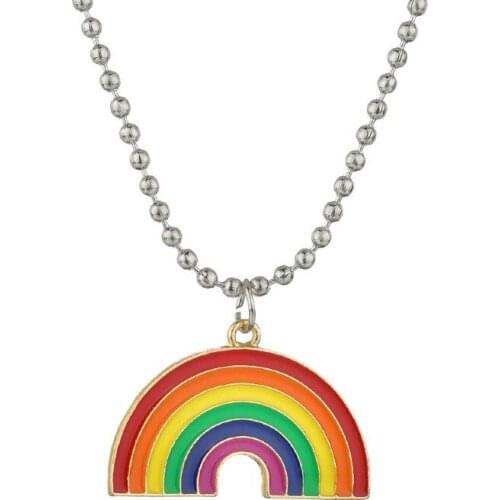 Korea Fashion Rainbow Necklace Girl Retro Clouds Colorful Rainbow Necklace Women Jewelry
