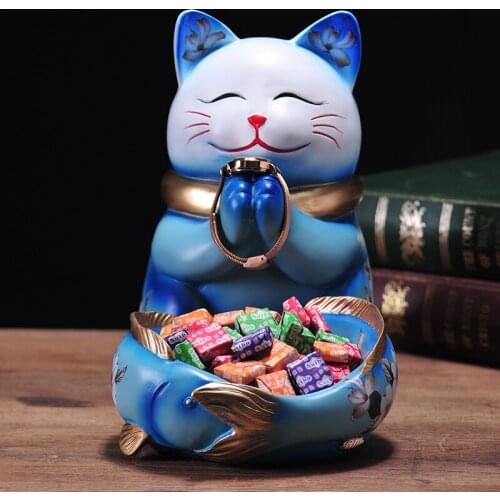 Lucky Cat Decoration Creative Home Wine Cabinet Entrance Decoration Cabinet Key Storage Living Room Decoration Office Storage