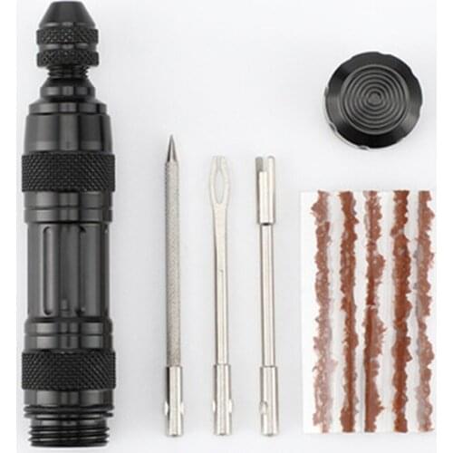 NEW Tubeless Bike Tire Repair Kit Aluminum Alloy Easy to Carry Repair Tire Puncture with 5 Strips 3 Tools Tire Repair Tools