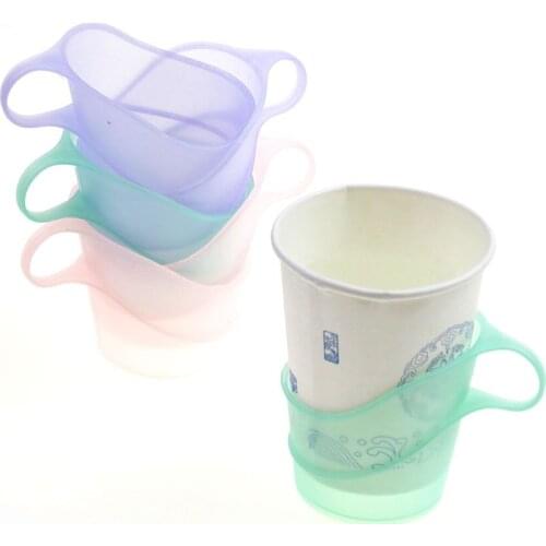 Lot of 6PCS Handle Plastic Disposable Paper Plastic Polystyrene Cup Holder Set