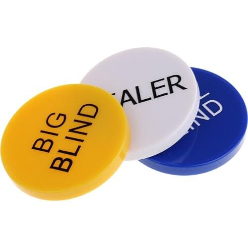Set of Small Blind Big Blind Dealer Button for Poker Card Casino Game Parts Camping Travell
